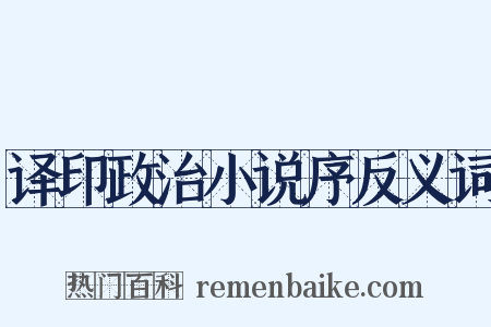 译印政治小说序反义词是什么意思的图片